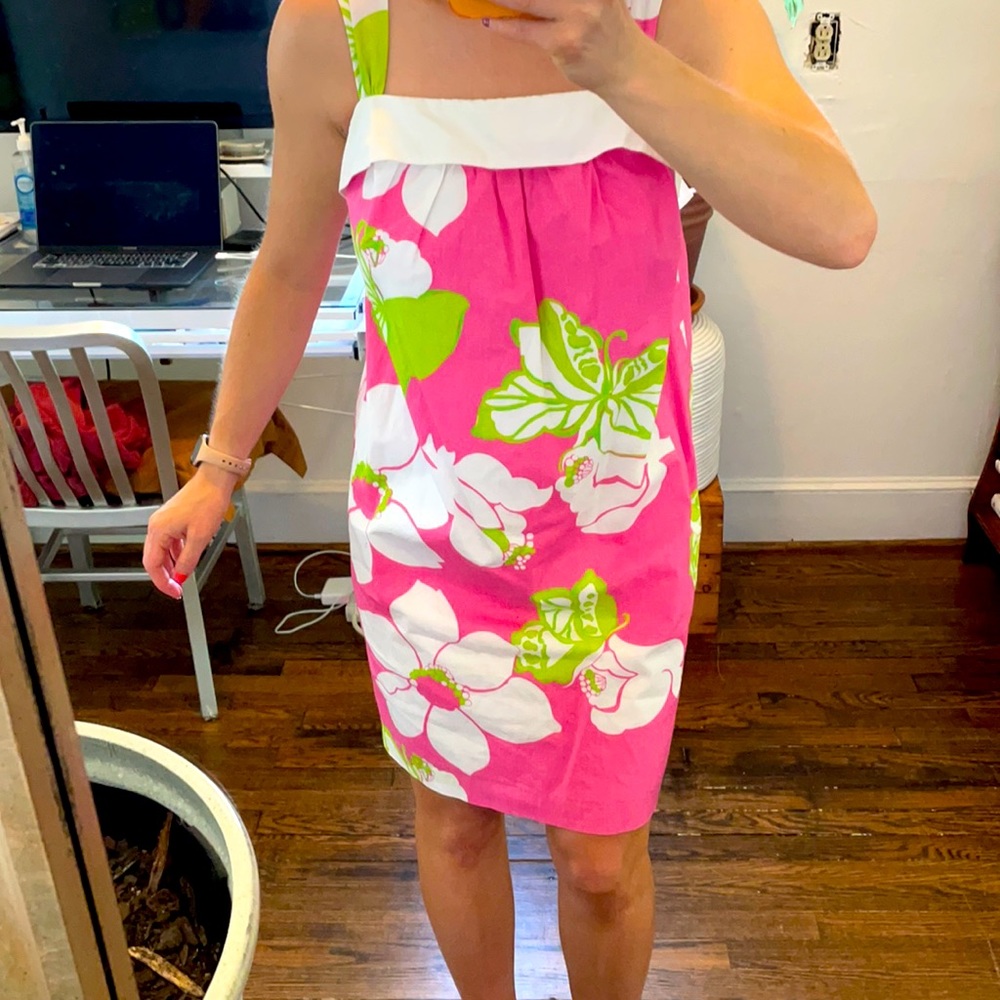 Lilly Pulitzer pink & green dress with bows